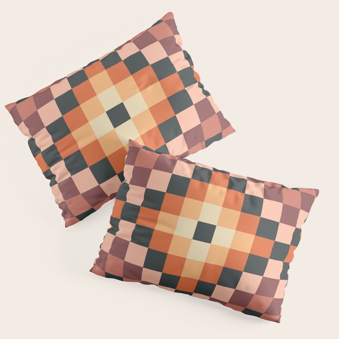 70s color squares pattern  Pillow Sham Gallery Image 3