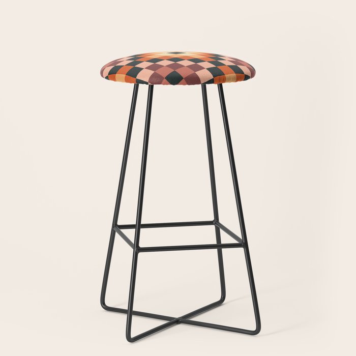 70s color squares pattern  Stool Gallery Image 1