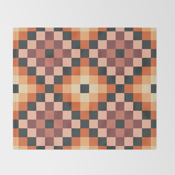 70s color squares pattern  Throw Blanket Gallery Image 2