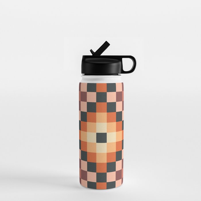 70s color squares pattern  Water Bottle Gallery Image 1