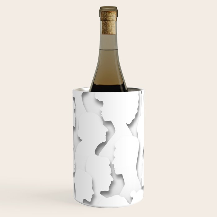 Diverse people paper cut crowd pattern Wine Chiller Gallery Image 2
