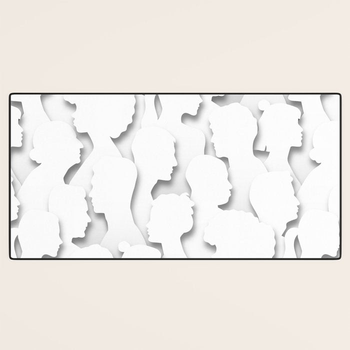 Diverse people paper cut crowd pattern Desk Mat Gallery Image 3