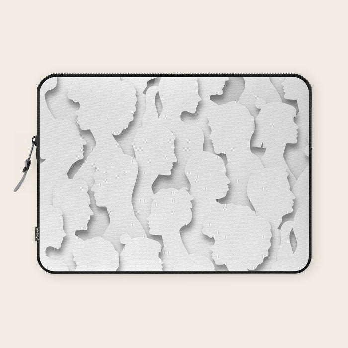 Diverse people paper cut crowd pattern Laptop Sleeve Gallery Image 1