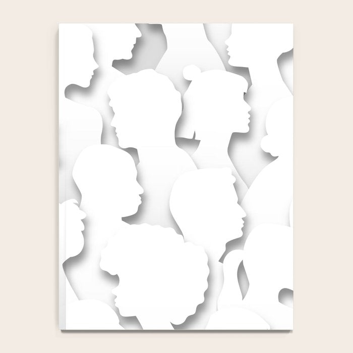 Diverse people paper cut crowd pattern Notebook Gallery Image 4