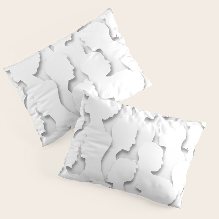 Diverse people paper cut crowd pattern Pillow Sham Gallery Image 1