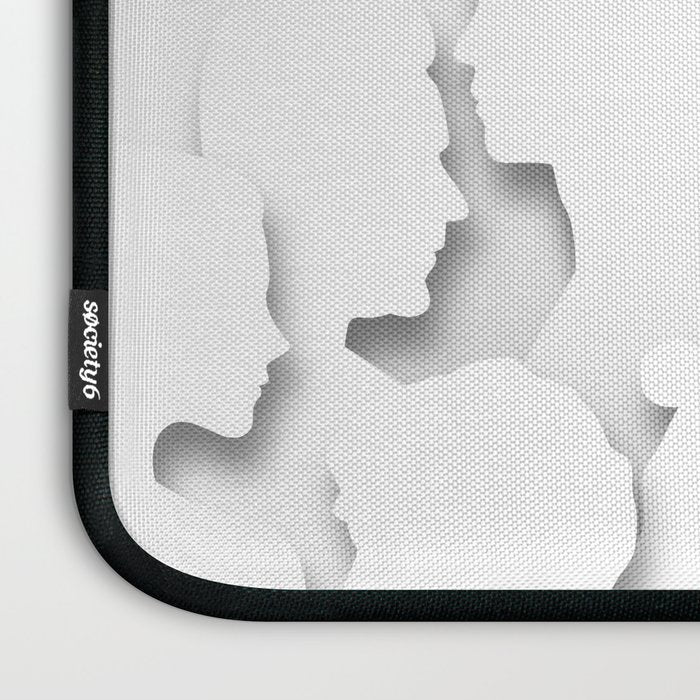 Diverse people paper cut crowd pattern Laptop Sleeve Gallery Image 3