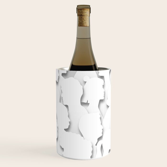 Diverse people paper cut crowd pattern Wine Chiller Gallery Image 3