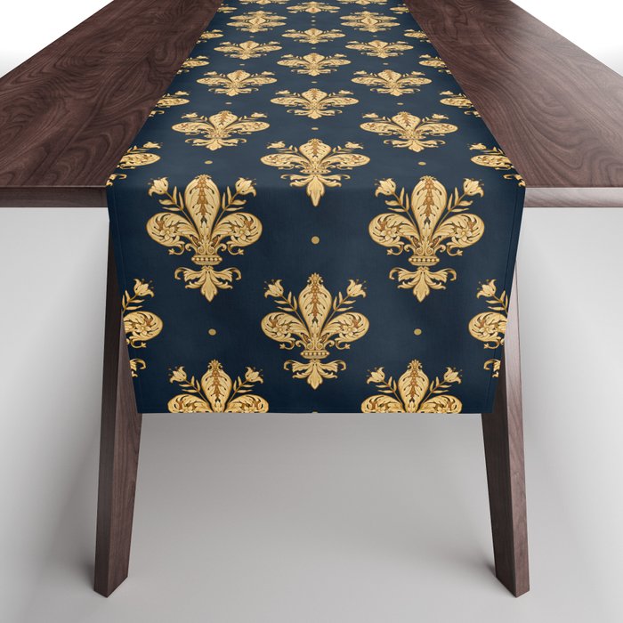 Royal Navy Fleur De Lis Table Runner Gallery Image 1
