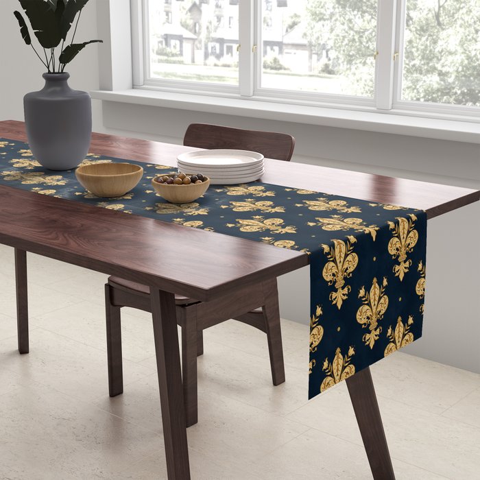 Royal Navy Fleur De Lis Table Runner Gallery Image 2