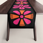 Retro Mid Century Modern Floral Pattern Table Runner Gallery Image 1
