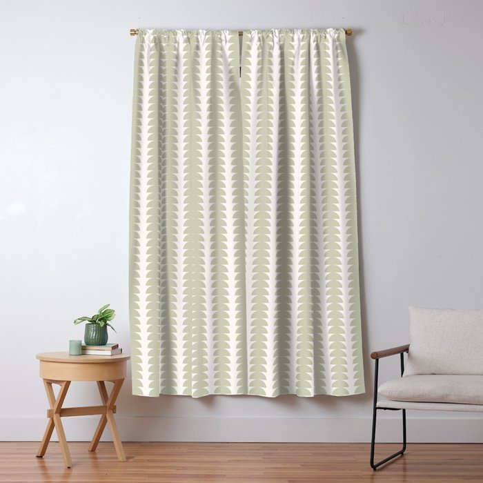 Maude Pattern - Natural Green Window Curtain Gallery Image 5