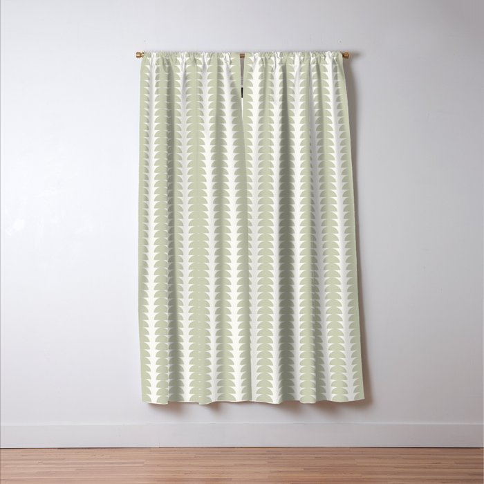 Maude Pattern - Natural Green Window Curtain Gallery Image 3