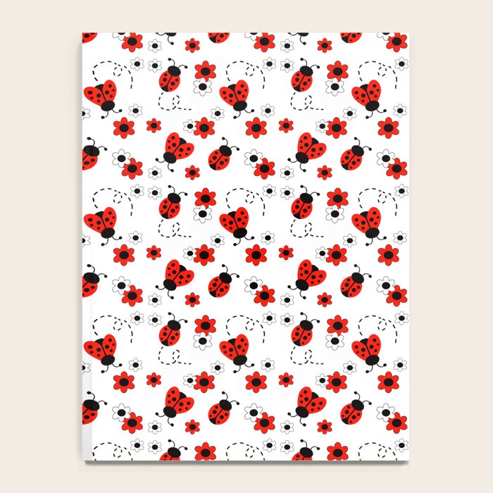 Red Ladybug Floral Pattern Notebook Gallery Image 4
