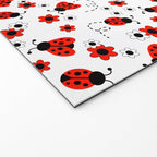 Red Ladybug Floral Pattern Welcome Mat Gallery Image 2