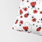 Red Ladybug Floral Pattern Pillow Sham Gallery Image 4