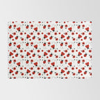 Red Ladybug Floral Pattern Rug Gallery Image 2