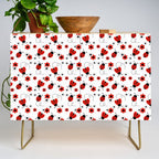 Red Ladybug Floral Pattern Credenza Gallery Image 1