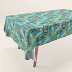 Island Tiki Aqua Tablecloth Gallery Image 1