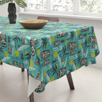 Island Tiki Aqua Tablecloth Gallery Image 3