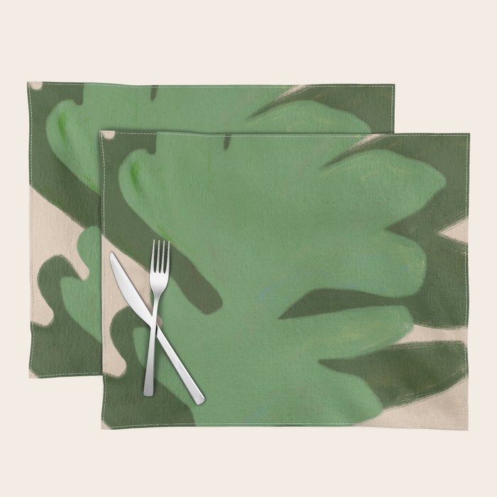 Abstract botanical- Leaf green  Placemat Gallery Image 1