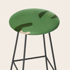 Abstract botanical- Leaf green  Stool Gallery Image 2
