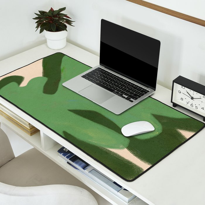 Abstract botanical- Leaf green  Desk Mat Gallery Image 2