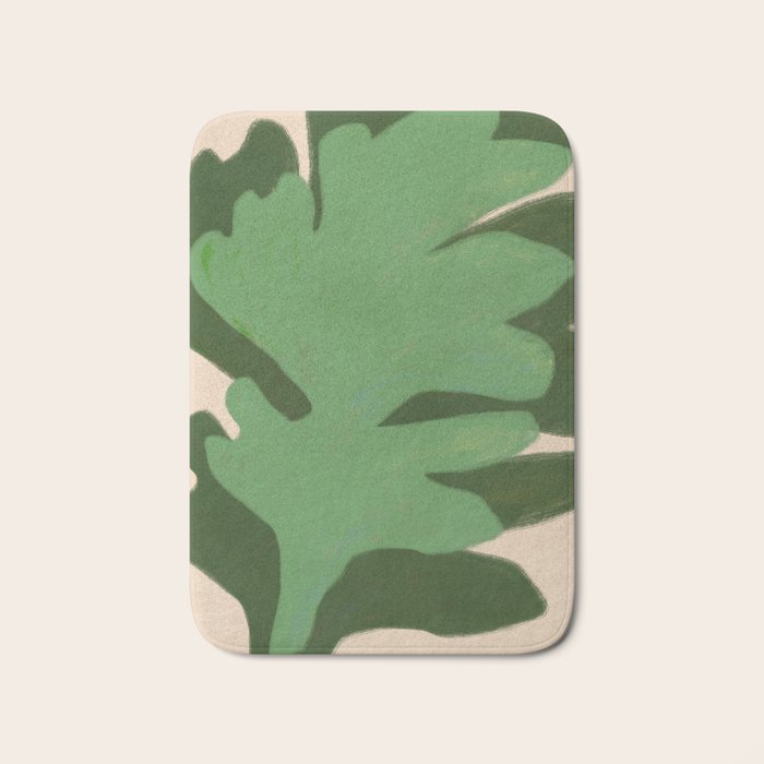 Abstract botanical- Leaf green  Bath Mat Gallery Image 1