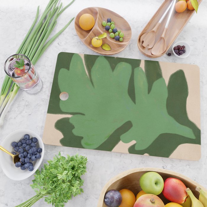 Abstract botanical- Leaf green  Cutting Board Gallery Image 2
