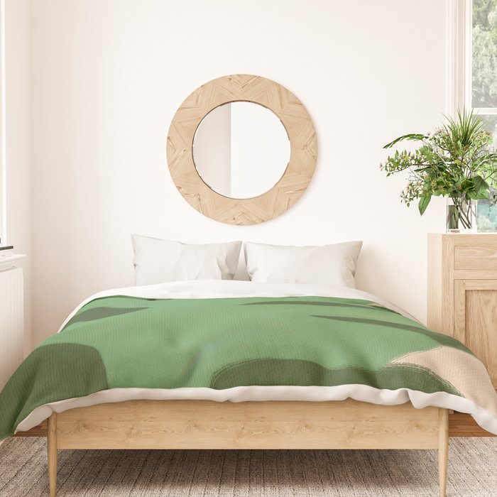 Abstract botanical- Leaf green  Duvet Cover Gallery Image 3