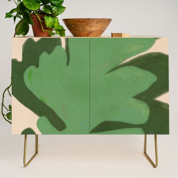 Abstract botanical- Leaf green  Credenza Gallery Image 1