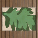 Abstract botanical- Leaf green  Outdoor Rug Gallery Image 1