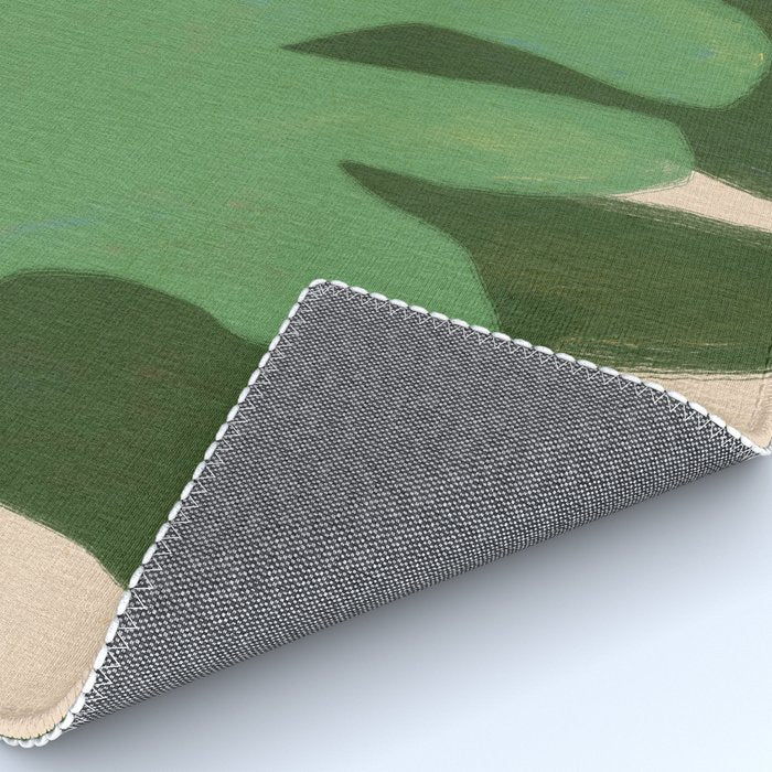 Abstract botanical- Leaf green  Rug Gallery Image 4