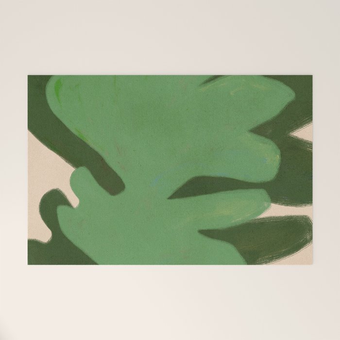 Abstract botanical- Leaf green  Welcome Mat Gallery Image 1