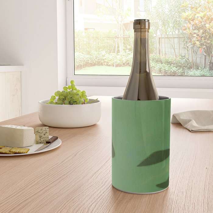 Abstract botanical- Leaf green  Wine Chiller Gallery Image 4