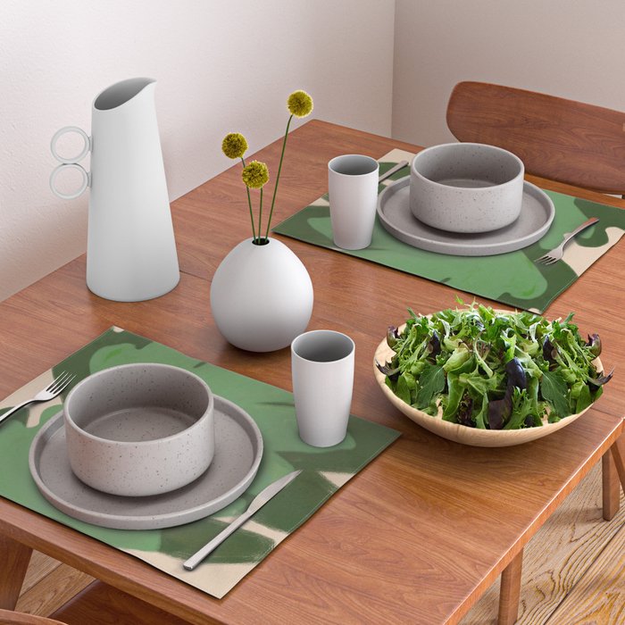 Abstract botanical- Leaf green  Placemat Gallery Image 2