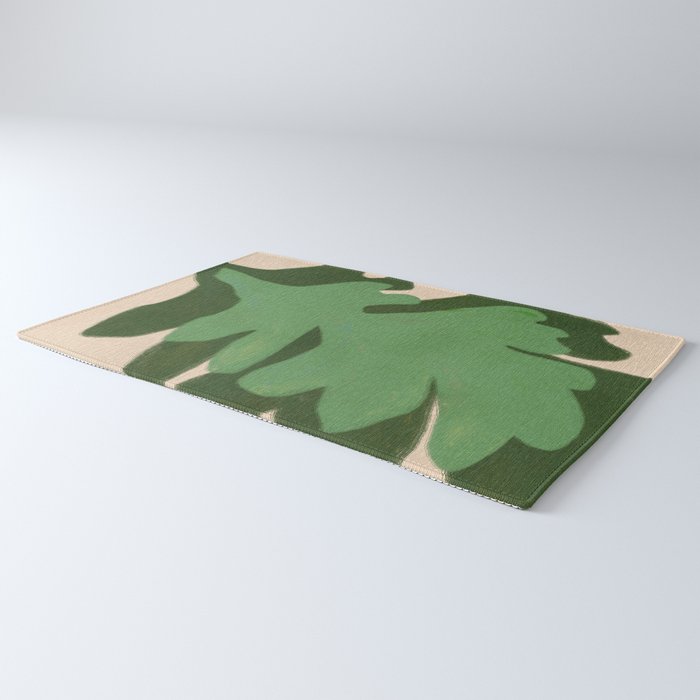Abstract botanical- Leaf green  Rug Gallery Image 3