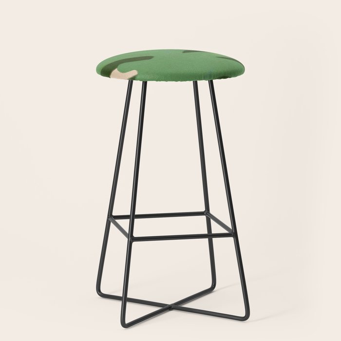 Abstract botanical- Leaf green  Stool Gallery Image 1