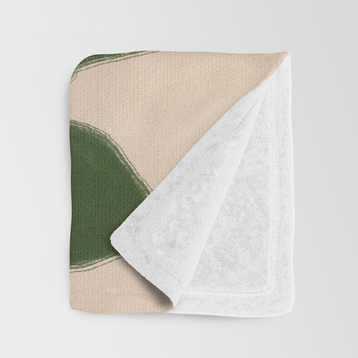 Abstract botanical- Leaf green  Throw Blanket Gallery Image 3