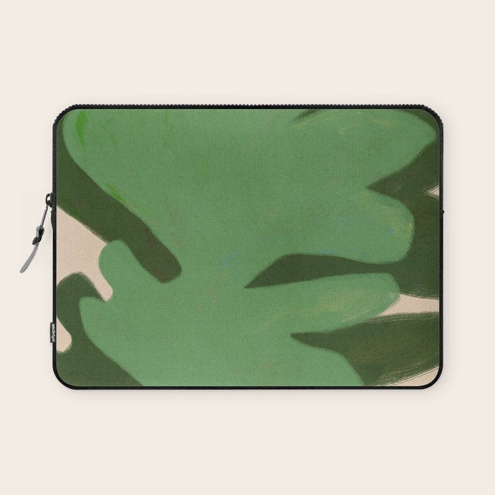 Abstract botanical- Leaf green  Laptop Sleeve Gallery Image 1