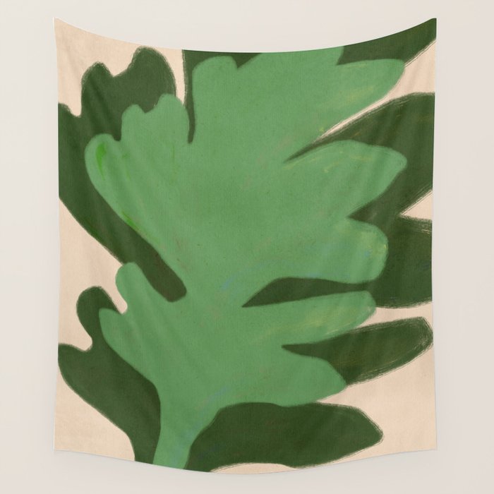 Abstract botanical- Leaf green  Wall Tapestry Gallery Image 4