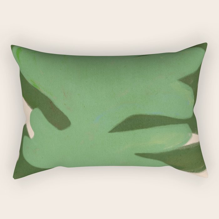 Abstract botanical- Leaf green  Rectangular Pillow Gallery Image 1