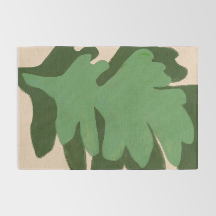 Abstract botanical- Leaf green  Rug Gallery Image 2