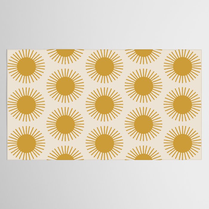 Boho Summer Sun Pattern I Golden Tablecloth Gallery Image 2
