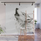 Wolf Howling Wall Mural Gallery Image 1