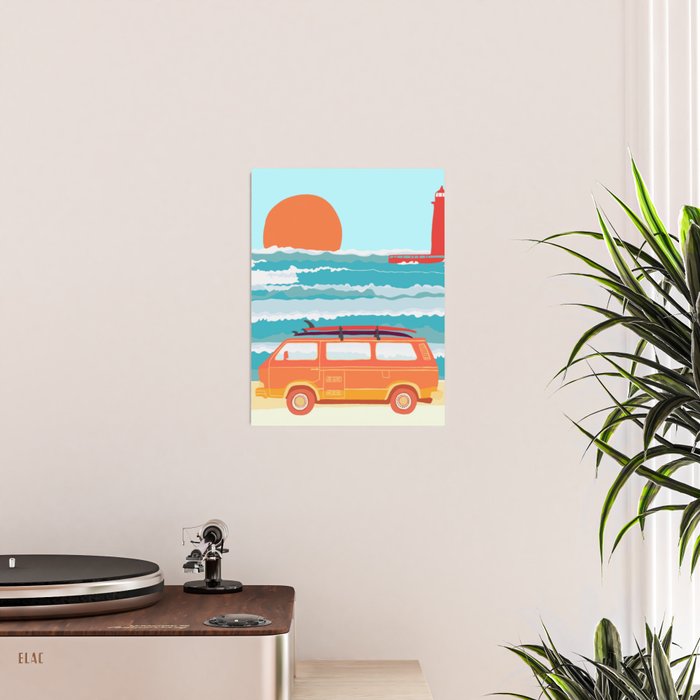 Great Lakes Surf Sunset Poster Gallery Image 2