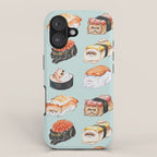 Sushi Persian Cat Watercolor iPhone Case Gallery Image 1