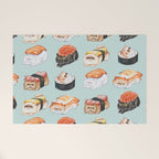 Sushi Persian Cat Watercolor Welcome Mat Gallery Image 1