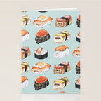 Sushi Persian Cat Watercolor Stationery Card Gallery Image 2