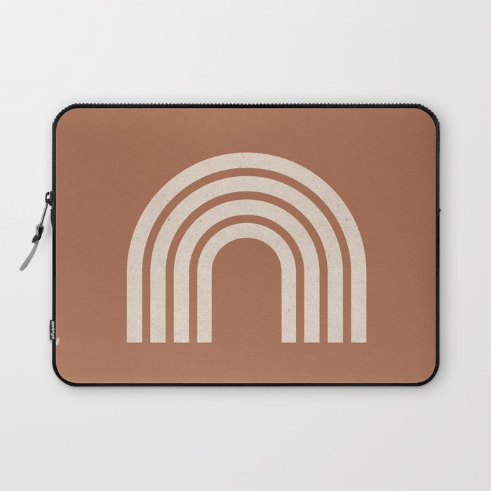 Woodblock arch terracotta Laptop Sleeve Gallery Image 1