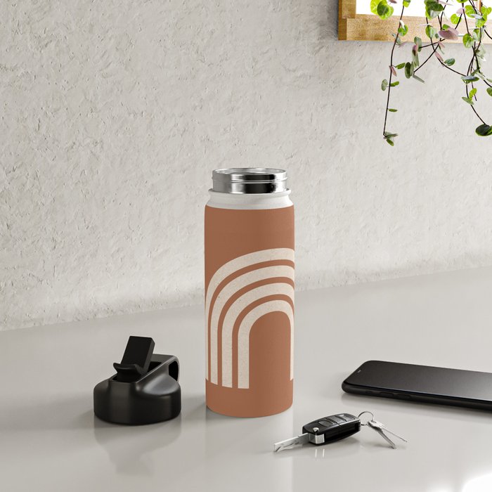 Woodblock arch terracotta Water Bottle Gallery Image 4
